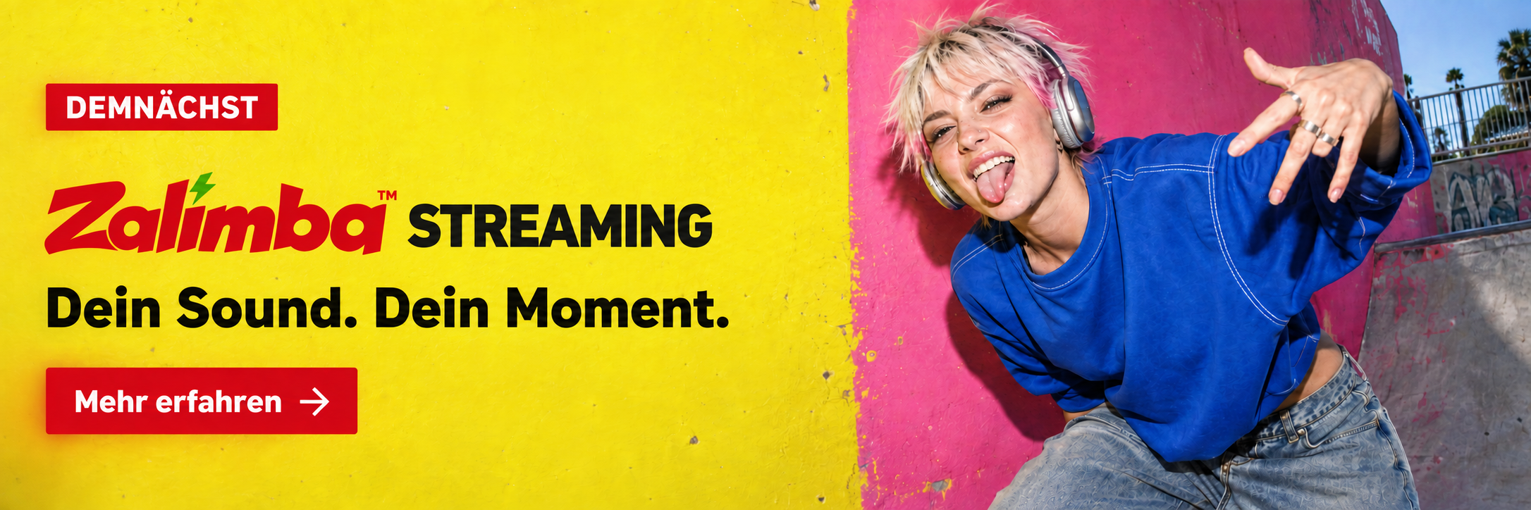 Demn&auml;chst: Zalimba Streaming. Dein Sound. Dein Moment. Mehr erfahren.